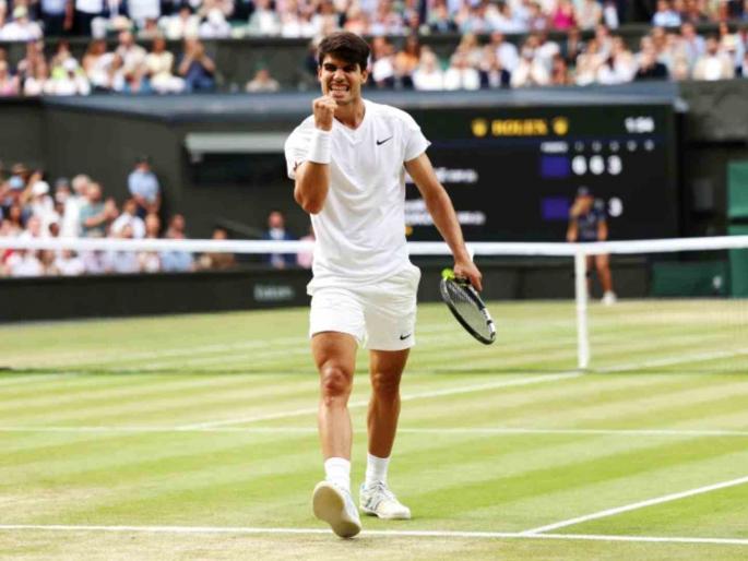 Alcaraz is Wimbledon champion for the second time; 'The Grand Slam's foursome', the legendary Novak Djokovic's blast | अल्काराझ दुसऱ्यांदा विम्बल्डन चॅम्पियन; 'ग्रँडस्लॅमचा चौकार', दिग्गज नोव्हाक जोकोविचचा उडवला धुव्वा Alcaraz is Wimbledon champion for the second time; 'The Grand Slam's foursome', the legendary Novak Djokovic's blast | अल्काराझ दुसऱ्यांदा विम्बल्डन चॅम्पियन; 'ग्रँडस्लॅमचा चौकार', दिग्गज नोव्हाक जोकोविचचा उडवला धुव्वा