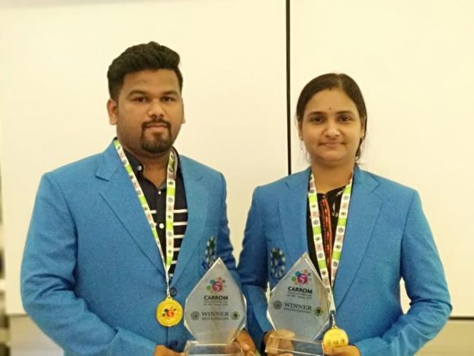 World Cup carrom: Prashant More and Apurva win the title | विश्वचषक कॅरम : प्रशांत मोरे आणि अपूर्वा यांना विजेतेपद World Cup carrom: Prashant More and Apurva win the title | विश्वचषक कॅरम : प्रशांत मोरे आणि अपूर्वा यांना विजेतेपद