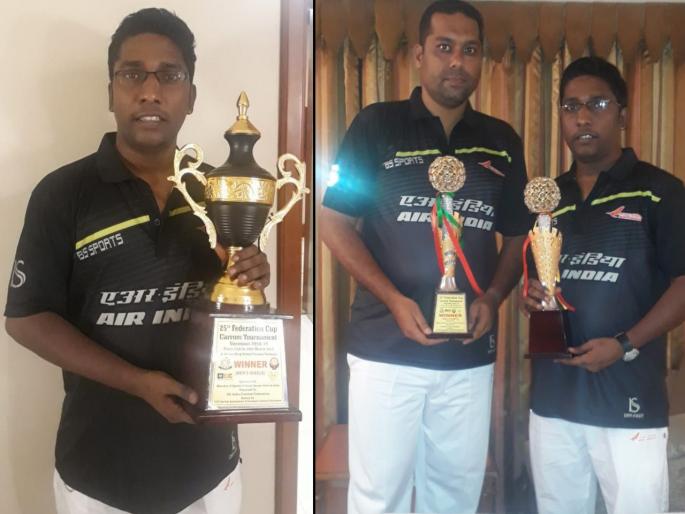 Federation Cup carrom : Sandeep Dive won two title | फेडरेशन चषक कॅरम : एअर इंडियाच्या संदीप दिवेला दुहेरी मुकूट Federation Cup carrom : Sandeep Dive won two title | फेडरेशन चषक कॅरम : एअर इंडियाच्या संदीप दिवेला दुहेरी मुकूट