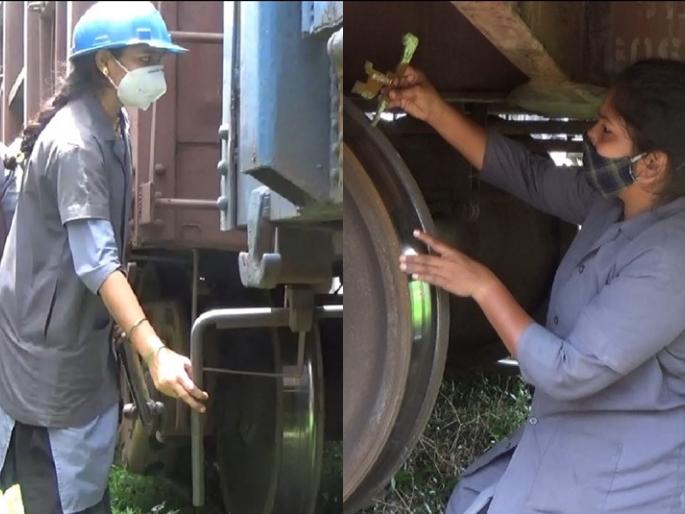 Inspection of freight train by women's team, first time responsibility in kalyan | महिला टीमकडून मालवाहतूक ट्रेनचे परीक्षण, पहिल्यांदाच पेलली जबाबदारी Inspection of freight train by women's team, first time responsibility in kalyan | महिला टीमकडून मालवाहतूक ट्रेनचे परीक्षण, पहिल्यांदाच पेलली जबाबदारी