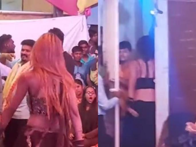 The video goes viral of barbala in pune, twitter tag to police | पुणे तिथे काय उणे... भररस्त्यात मांडव टाकून नाचवल्या बारबाला, Video व्हायरल The video goes viral of barbala in pune, twitter tag to police | पुणे तिथे काय उणे... भररस्त्यात मांडव टाकून नाचवल्या बारबाला, Video व्हायरल