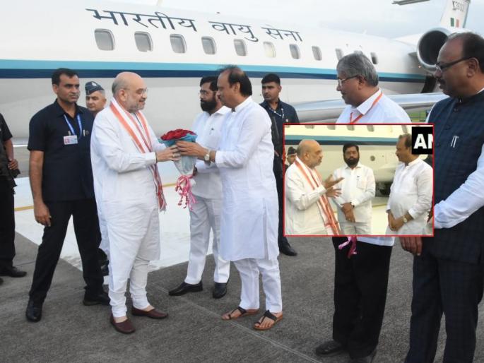 Amit Shah's arrival in Pune, bouquets from Chief Minister Eknath Shinde, discussion with Ajit Pawar | Video: अमित शहांचं पुण्यात आगमन; मुख्यमंत्र्यांकडून बुके, चर्चा अजित पवारांसोबत Amit Shah's arrival in Pune, bouquets from Chief Minister Eknath Shinde, discussion with Ajit Pawar | Video: अमित शहांचं पुण्यात आगमन; मुख्यमंत्र्यांकडून बुके, चर्चा अजित पवारांसोबत