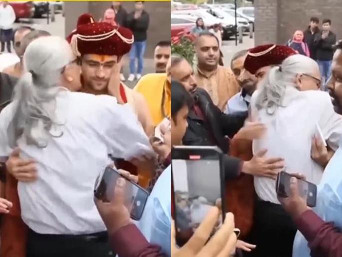 She came from London, hugged and kissed Bageshwar Baba on seeing her | ती भक्त परदेशातून आली, बागेश्वर बाबांना पाहताच मिठी मारुन किस करुन लागली She came from London, hugged and kissed Bageshwar Baba on seeing her | ती भक्त परदेशातून आली, बागेश्वर बाबांना पाहताच मिठी मारुन किस करुन लागली