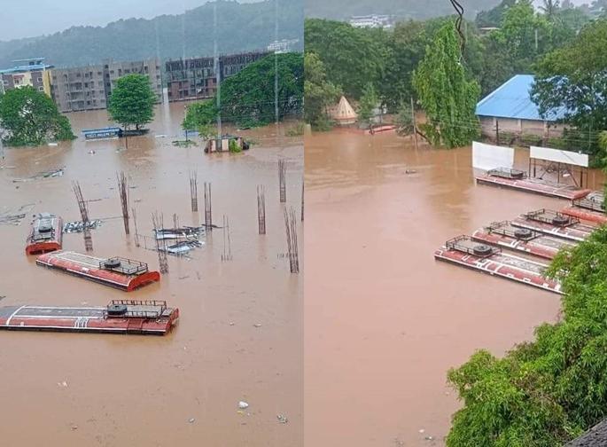 Chiplun Flood: Chiplun bus stand under water, trains carrying past, photo and video viral | Chiplun Flood: चिपळूण बस स्थानक पाण्याखाली, गाड्याही गेल्या वाहून, फोटो अन व्हिडिओ व्हायरल Chiplun Flood: Chiplun bus stand under water, trains carrying past, photo and video viral | Chiplun Flood: चिपळूण बस स्थानक पाण्याखाली, गाड्याही गेल्या वाहून, फोटो अन व्हिडिओ व्हायरल