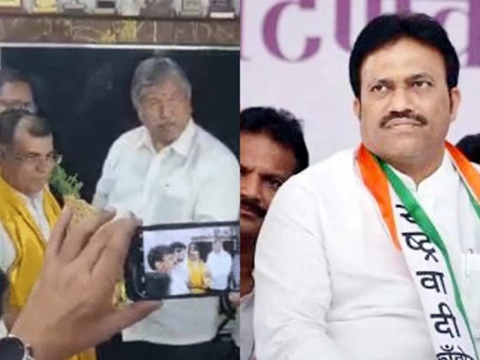 chandrakant Patil Cadbury felicitates dyandeo Ranjan who defeated Shashikant Shinde | चंद्रकांत पाटलांकडून शशिकांत शिंदेंचा पराभव करणाऱ्या रांजणेंंचा कॅडबरी देऊन सत्कार chandrakant Patil Cadbury felicitates dyandeo Ranjan who defeated Shashikant Shinde | चंद्रकांत पाटलांकडून शशिकांत शिंदेंचा पराभव करणाऱ्या रांजणेंंचा कॅडबरी देऊन सत्कार