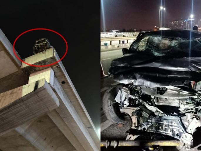 A car crashed off a flyover, killing two in a horrific two-wheeler accident in Bangalore | उड्डाण पुलावर कारचालकाची दुचाकीला धडक, भीषण अपघातात 2 ठार A car crashed off a flyover, killing two in a horrific two-wheeler accident in Bangalore | उड्डाण पुलावर कारचालकाची दुचाकीला धडक, भीषण अपघातात 2 ठार
