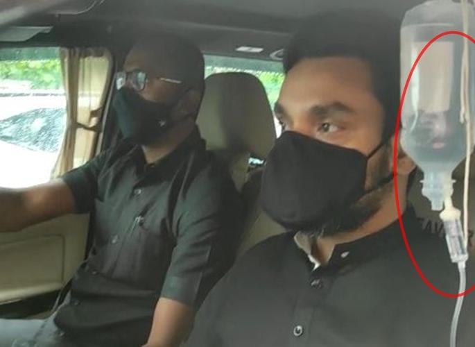 Shiv Sena MP Dhairyashil Mane joined the agitation by applying saline with illness | Maratha Reservation: शब्द पाळला; सलाईन लावलेलं असतानाही शिवसेना खासदार धैर्यशील माने मूक आंदोलनात