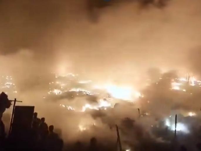 Fierce fire in capital Delhi, 130 huts burnt down; 15 fire engines entered | Video: दिल्लीत भीषण आग, १३० झोपड्या जळून खाक; अग्निशमनच्या १५ गाड्या दाखल Fierce fire in capital Delhi, 130 huts burnt down; 15 fire engines entered | Video: दिल्लीत भीषण आग, १३० झोपड्या जळून खाक; अग्निशमनच्या १५ गाड्या दाखल
