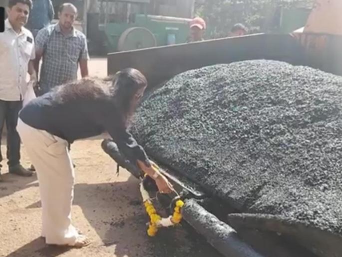 Asphalting of roads at Kamrabhat in Goa has started | गोव्यातील कामराभाट येथील रस्त्यांच्या डांबरीकरणाला सुरुवात