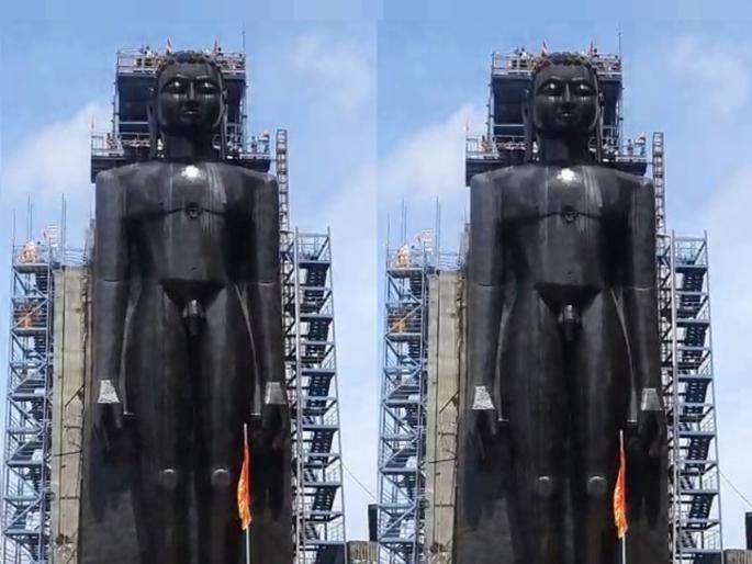 108 feet giant idol of Lord Rishabh, beginning of Mahamastakabhishek in nashik satana | भगवान ऋषभदेवांची 108 फूट विशालकाय मूर्ती, महामस्तकाभिषेकाला सुरूवात 108 feet giant idol of Lord Rishabh, beginning of Mahamastakabhishek in nashik satana | भगवान ऋषभदेवांची 108 फूट विशालकाय मूर्ती, महामस्तकाभिषेकाला सुरूवात