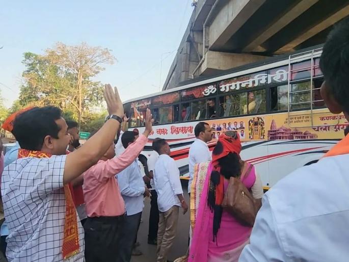 Let's go to Ayodhya... Free Ramlala darshan begins, luxuries from Konkan to ayodha by nitesh rane | चलो अयोध्या... मोफत रामलला दर्शनाला सुरुवात, कोकणातून निघाल्या लक्झरी बसेस Let's go to Ayodhya... Free Ramlala darshan begins, luxuries from Konkan to ayodha by nitesh rane | चलो अयोध्या... मोफत रामलला दर्शनाला सुरुवात, कोकणातून निघाल्या लक्झरी बसेस