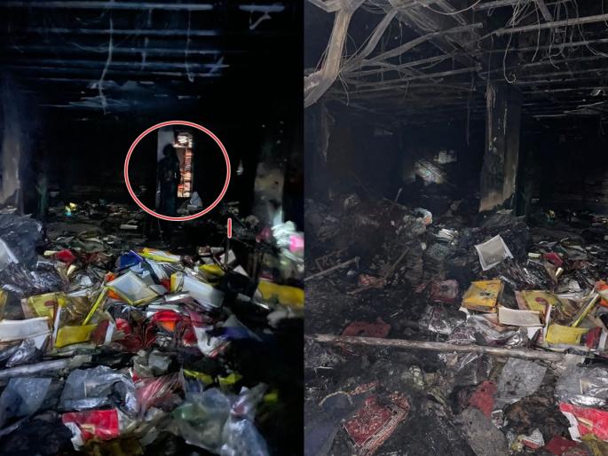 12 lakhs in cash was set on fire at a cloth shop, loss of 2 crores in nashik vani | १२ लाखांची रोकड पळवत लावली कापड दुकानाला आग, २ कोटींचे नुकसान 12 lakhs in cash was set on fire at a cloth shop, loss of 2 crores in nashik vani | १२ लाखांची रोकड पळवत लावली कापड दुकानाला आग, २ कोटींचे नुकसान