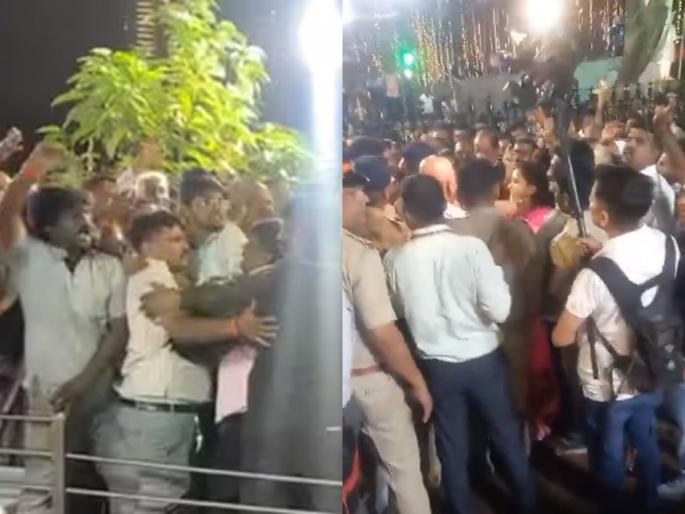 Activists of Rada in mumbai dadar shivaji park, Shinde-Thackare group clashed at Shivtirtha in Mumbai | मुंबईतील शिवतीर्थावर राडा; शिंदे-ठाकरे गटातील कार्यकर्ते भिडले Activists of Rada in mumbai dadar shivaji park, Shinde-Thackare group clashed at Shivtirtha in Mumbai | मुंबईतील शिवतीर्थावर राडा; शिंदे-ठाकरे गटातील कार्यकर्ते भिडले