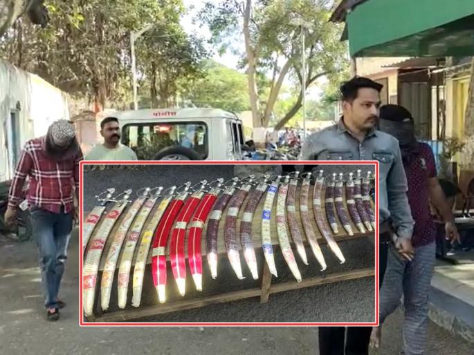 Stock of 24 swords seized, two arrested including a youth from Amritsar, Punjab in nashik manmad | २४ अवैध तलवारींचा साठा जप्त, पंजाबच्या अमृतसरमधील तरुणासह दोघांना अटक Stock of 24 swords seized, two arrested including a youth from Amritsar, Punjab in nashik manmad | २४ अवैध तलवारींचा साठा जप्त, पंजाबच्या अमृतसरमधील तरुणासह दोघांना अटक