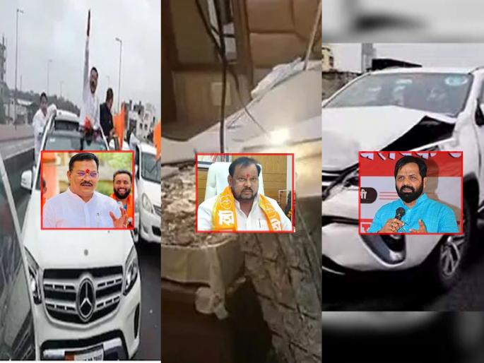 Eknath Shinde: Accident with 3 MLAs of Shinde group of Shivsena in 8 days, fortunately not injuries of sanjay Shirsat, bharat gogavle, Shahajibapu Patil | Eknath Shinde: 8 दिवसांत शिंदेगटाच्या 3 आमदारांसोबत अपघात, सुदैवाने कोणालाही दुखापत नाही Eknath Shinde: Accident with 3 MLAs of Shinde group of Shivsena in 8 days, fortunately not injuries of sanjay Shirsat, bharat gogavle, Shahajibapu Patil | Eknath Shinde: 8 दिवसांत शिंदेगटाच्या 3 आमदारांसोबत अपघात, सुदैवाने कोणालाही दुखापत नाही