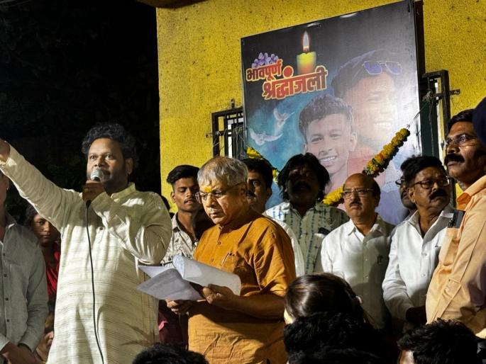 Sanke Bhosle massacre in Bhiwandi; Vanchit Bahujan Aghadi leader Prakash Ambedkar consoled the family | भिवंडीतील भोसले कुटुंबीयांचे प्रकाश आंबेडकरांकडून सांत्वन