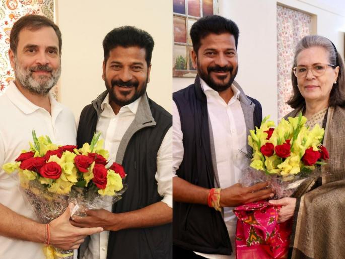 Future Chief Minister of Telangana in Delhi; Rahul Gandhi said the government will keep its word of guaranty | तेलंगणाचे भावी मुख्यमंत्री दिल्लीत; राहुल गांधींं म्हणाले सरकार शब्द पाळणार Future Chief Minister of Telangana in Delhi; Rahul Gandhi said the government will keep its word of guaranty | तेलंगणाचे भावी मुख्यमंत्री दिल्लीत; राहुल गांधींं म्हणाले सरकार शब्द पाळणार