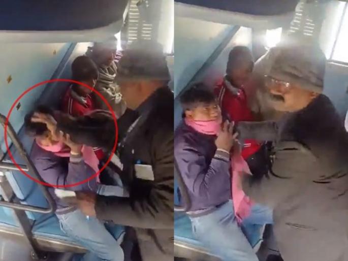 Train passenger beaten up by TC; Question of NCP while sharing the video | Video: रेल्वेतील प्रवाशाला टीसीकडून जबर मारहाण; व्हिडिओ शेअर करत राष्ट्रवादीचा सवाल Train passenger beaten up by TC; Question of NCP while sharing the video | Video: रेल्वेतील प्रवाशाला टीसीकडून जबर मारहाण; व्हिडिओ शेअर करत राष्ट्रवादीचा सवाल