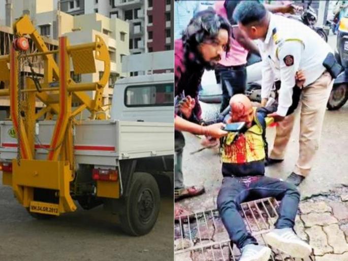 A young man was seriously injured when his leg got stuck in the net while running behind the towing vehicle | टोईंग केलेल्या गाडीमागे धावताना जाळीत पाय अडकून तरुण गंभीर जखमी A young man was seriously injured when his leg got stuck in the net while running behind the towing vehicle | टोईंग केलेल्या गाडीमागे धावताना जाळीत पाय अडकून तरुण गंभीर जखमी