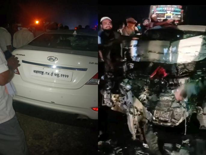 Terrible accident involving a speeding tempo car; Three people from Renapur in the car died on the spot | भरधाव टेम्पो-कारचा भीषण अपघात; कारमधील रेणापूरचे तिघे जागीच ठार Terrible accident involving a speeding tempo car; Three people from Renapur in the car died on the spot | भरधाव टेम्पो-कारचा भीषण अपघात; कारमधील रेणापूरचे तिघे जागीच ठार