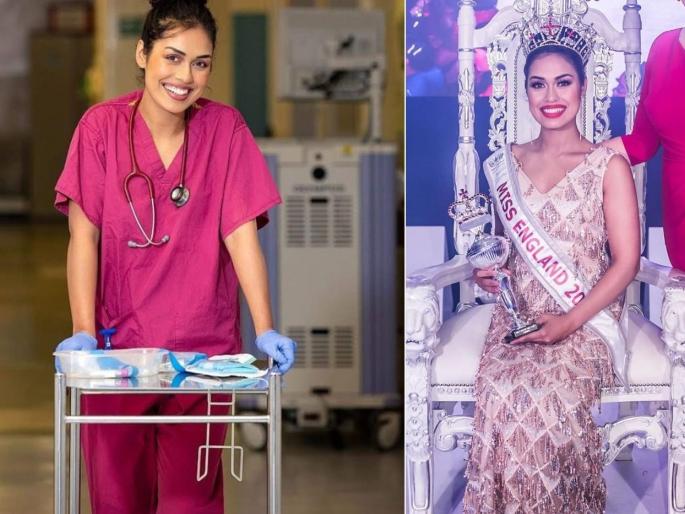 India born miss england bhasha mukherjee returns as doctor in uk sna | Coronavirus : डोक्यावरचा मुकुट काढून रुग्णांवर उपचार करतेय ही 'मिस इंग्लंड', असे आहे तिचे 'इंडियन कनेक्शन'  India born miss england bhasha mukherjee returns as doctor in uk sna | Coronavirus : डोक्यावरचा मुकुट काढून रुग्णांवर उपचार करतेय ही 'मिस इंग्लंड', असे आहे तिचे 'इंडियन कनेक्शन'