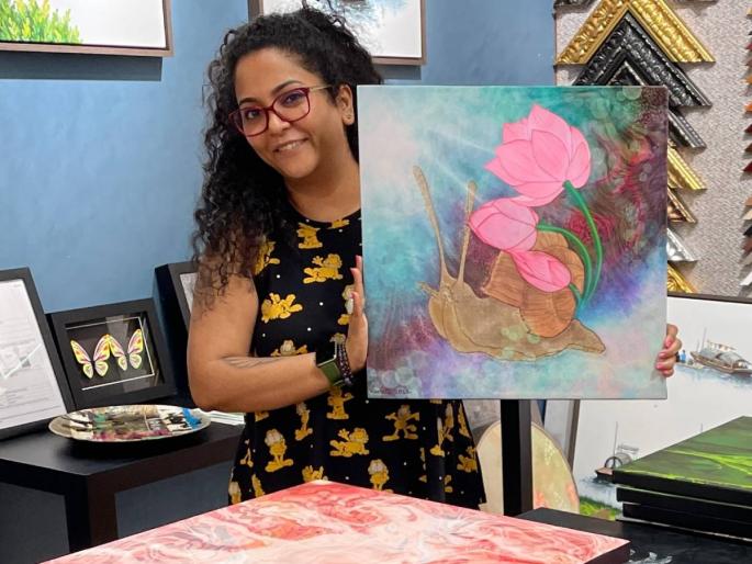 A beautiful confluence of spirituality and painting, Carlette Joseph exhibition at Jahangir Art Gallery | अध्यात्म आणि चित्रकलेचा सुरेख संगम, जहांगीर आर्ट गॅलरीत कार्लेट जोसेफ यांचे प्रदर्शन A beautiful confluence of spirituality and painting, Carlette Joseph exhibition at Jahangir Art Gallery | अध्यात्म आणि चित्रकलेचा सुरेख संगम, जहांगीर आर्ट गॅलरीत कार्लेट जोसेफ यांचे प्रदर्शन