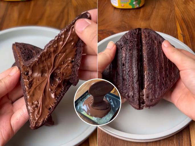 No bread double chocolate sandwich How To Make Chocolate Sandwich At Home Chocolate Sandwich At Home Recipe | Kids Lunch Box Recipe : शाळेत खाऊच्या डब्यासाठी करा क्रिमी चॉकलेट सँडविच! झटपट पदार्थ मुलांनाही आवडेल...