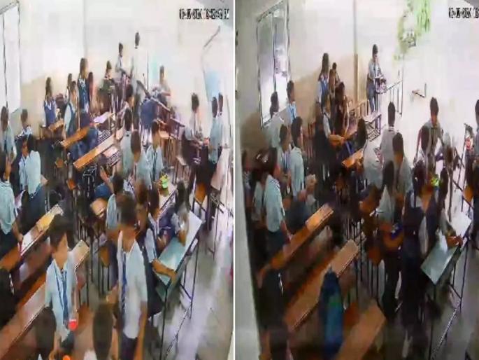 Students Injured After Sudden Classroom Wall Collapse in Vadodara, watch | शाळेची भिंत कोसळली, पहिल्या मजल्यावरून विद्यार्थी खाली पडले; भयावह घटना CCTV कॅमेऱ्यात कैद! Students Injured After Sudden Classroom Wall Collapse in Vadodara, watch | शाळेची भिंत कोसळली, पहिल्या मजल्यावरून विद्यार्थी खाली पडले; भयावह घटना CCTV कॅमेऱ्यात कैद!