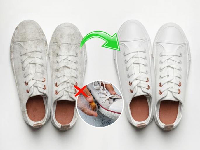 how to clean white shoes of kids, simple tricks and tips to clean white shoes  | मुलांच्या शाळेच्या पांढऱ्या बुटांवर चिखलाचे डाग पडले? ३ उपाय- न धुता बूट होतील स्वच्छ