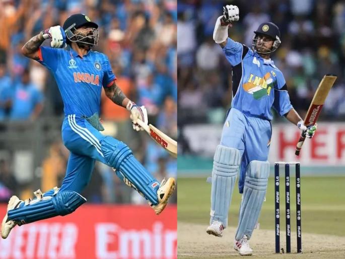 Ind vs nz semi final 2023 virat kohli broke Ganguly's 20-year-old record but it lasted only three and a half hours and Now Daryl Mitchell top scored 134 | विराटनं गांगुलीचा 20 वर्षं जुना रेकॉर्ड मोडत नवा मोठा विक्रम केला, पण फक्त साडेतीन तासच टिकला!