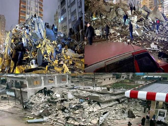 Turkey, Syria destroyed by earthquake Over 2,650 were killed, buildings collapsed thousands were buried | तुर्की, सिरिया भूकंपाने उद्ध्वस्त! 2,650 वर ठार, पत्त्याच्या बंगल्याप्रमाणे कोसळल्या इमारती, हजारो गाडले गेले Turkey, Syria destroyed by earthquake Over 2,650 were killed, buildings collapsed thousands were buried | तुर्की, सिरिया भूकंपाने उद्ध्वस्त! 2,650 वर ठार, पत्त्याच्या बंगल्याप्रमाणे कोसळल्या इमारती, हजारो गाडले गेले