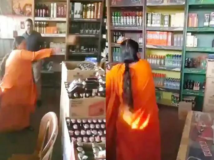 Madhya Pradesh; after broken liquor bottles BJP leader Uma bharti said that if women are tortured i will also bang the man head | ...तर पुरुषाचं डोकेही फोडेन, बरं झालं दारूच्या बाटल्याच होत्या - उमा भारती Madhya Pradesh; after broken liquor bottles BJP leader Uma bharti said that if women are tortured i will also bang the man head | ...तर पुरुषाचं डोकेही फोडेन, बरं झालं दारूच्या बाटल्याच होत्या - उमा भारती