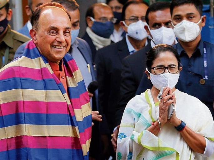 Why did Subramaniam Swamy go to meet Mamata Banerjee? Will BJP leave? Weave the discussions in the capital | ममता बॅनर्जी यांना भेटायला सुब्रमण्यम स्वामी का गेले? भाजप सोडणार? राजधानीत चर्चांना ऊत Why did Subramaniam Swamy go to meet Mamata Banerjee? Will BJP leave? Weave the discussions in the capital | ममता बॅनर्जी यांना भेटायला सुब्रमण्यम स्वामी का गेले? भाजप सोडणार? राजधानीत चर्चांना ऊत