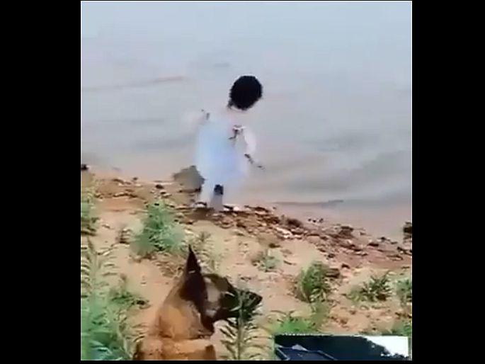 Dog save little girl life from falling into deep water Viral video | ...तर नदीमध्ये बुडाली असती 'ही' चिमुकली, श्वानानं चलाकीनं वाचवला जीव; पाहा व्हिडिओ Dog save little girl life from falling into deep water Viral video | ...तर नदीमध्ये बुडाली असती 'ही' चिमुकली, श्वानानं चलाकीनं वाचवला जीव; पाहा व्हिडिओ