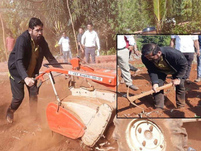 Chief Minister on tour to Satara for Village Yatra, Did the farm work | मातीचा गंध, सुगंध शेतीकडे खेचून आणतो, मुख्यमंत्री एकनाथ शिंदे यांनी व्यक्त केली भावना  Chief Minister on tour to Satara for Village Yatra, Did the farm work | मातीचा गंध, सुगंध शेतीकडे खेचून आणतो, मुख्यमंत्री एकनाथ शिंदे यांनी व्यक्त केली भावना