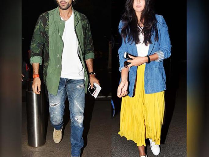 SEE PICS: Ranbir Kapoor and Katrina Kaif got together at the airport! | SEE PICS : विमानतळावर एकत्र स्पॉट झाले रणबीर कपूर अन् कॅटरिना कैफ!