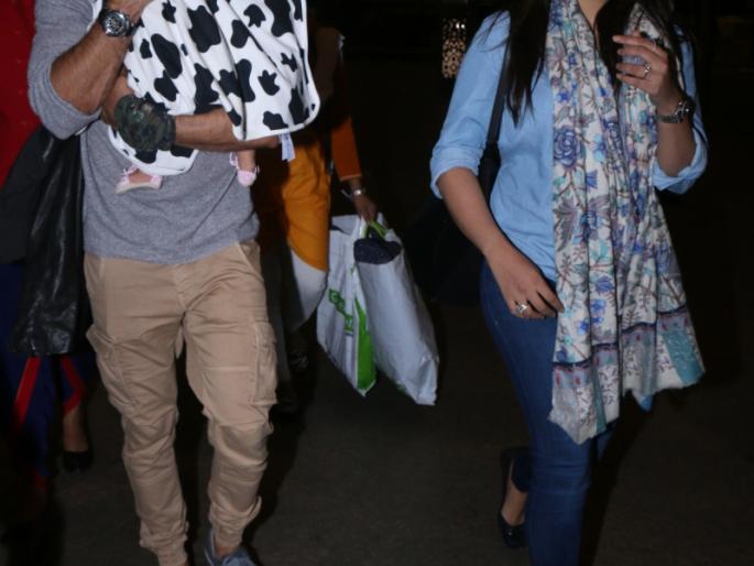 shahid kapoor n meera rajput spotted mumbai international airport | shahid kapoor n meera rajput spotted mumbai international Airport