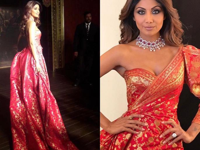 SEE PICS: Shilpa Shetty's handling with Brocade Gone! | SEE PICS : ब्रोकेड गाऊन सांभाळता सांभाळता शिल्पा शेट्टीच्या आले नाकीनऊ! SEE PICS: Shilpa Shetty's handling with Brocade Gone! | SEE PICS : ब्रोकेड गाऊन सांभाळता सांभाळता शिल्पा शेट्टीच्या आले नाकीनऊ!