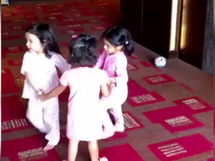 Dhoni, Harbhajan and Rana's girls dance video of viral; Contribution to 'This' song! | धोनी, हरभजन आणि रैनाच्या मुलींचा डान्स व्हिडीओ होतोय व्हायरल; ‘या’ गाण्यावर धरला ठेका! Dhoni, Harbhajan and Rana's girls dance video of viral; Contribution to 'This' song! | धोनी, हरभजन आणि रैनाच्या मुलींचा डान्स व्हिडीओ होतोय व्हायरल; ‘या’ गाण्यावर धरला ठेका!