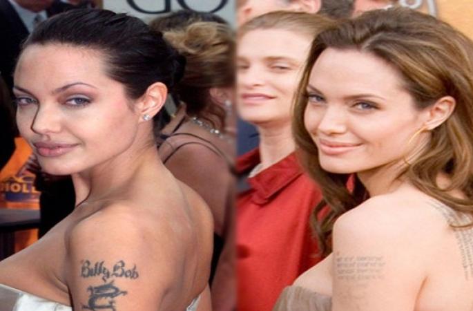 Angelina Pit will remove tattoo tattoo | अॅँजेलिना पिटचे गोंदलेले टॅटूही काढणार Angelina Pit will remove tattoo tattoo | अॅँजेलिना पिटचे गोंदलेले टॅटूही काढणार