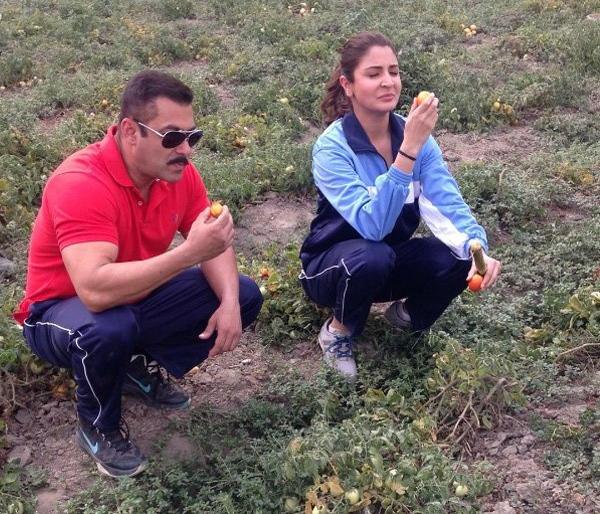 What are Salman and Anushka doing in the field? | सलमान-अनुष्का शेतात काय करतायेत?