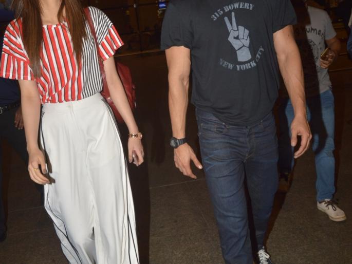 Sushant-Kriyti looks at International Airport ... | सुशांत-क्रिती दिसले इंटरनॅशनल एअरपोर्टवर... Sushant-Kriyti looks at International Airport ... | सुशांत-क्रिती दिसले इंटरनॅशनल एअरपोर्टवर...