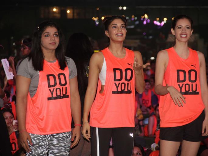 kalki koichlin, jacqueline fernandez & sakshi malik come together for sports event | kalki koechlin, jacqueline fernandez & sakshi malik come together for sports event