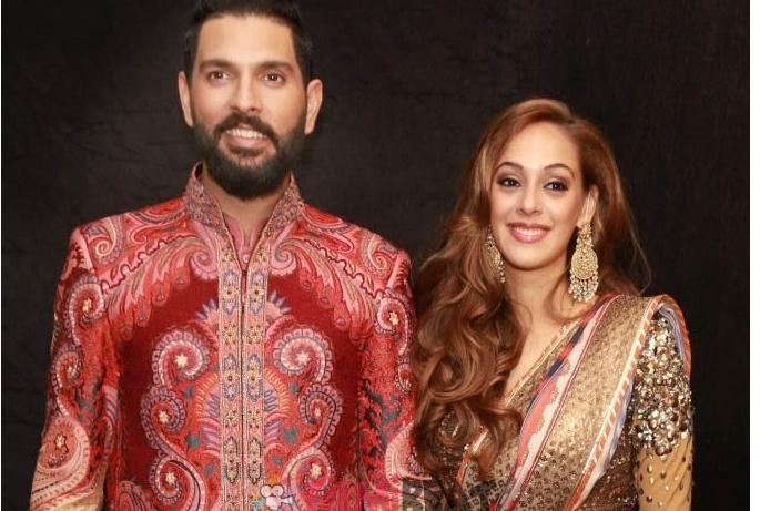 Yuvraj-Hejal reception celebrated! | युवराज-हेजलच्या रिसेप्शनचा दिमाखदार सोहळा!