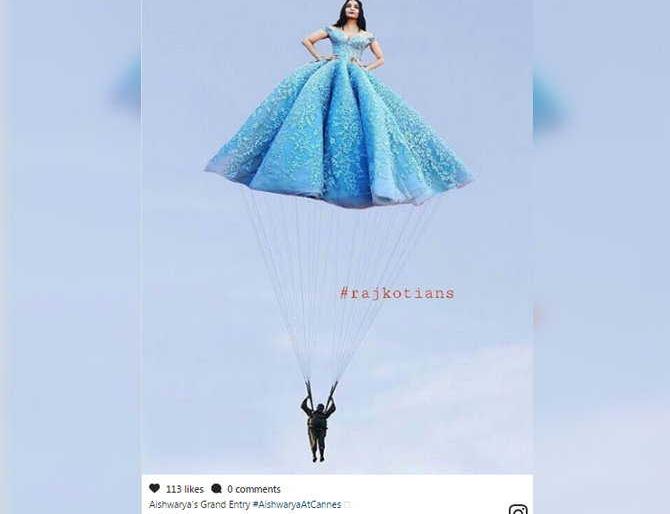 TROLL: A parachute, somebody made an umbrella, Aishwarya Rai dressed up! | TROLL : कोणी पॅराशूट, तर कोणी छत्री बनवून उडविली ऐश्वर्या रायच्या ड्रेसची खिल्ली!