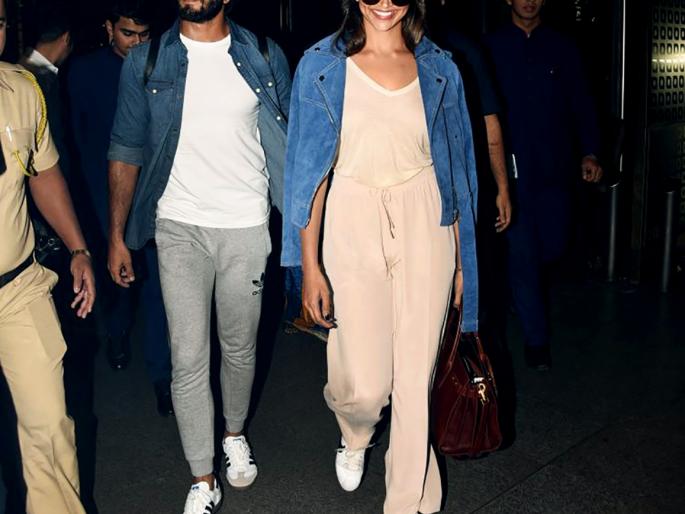 Deepika-Ranveer returns to the film without looking forward, see photo! | साखरपुडा न करताच परतले दीपिका-रणवीर, पाहा फोटो!