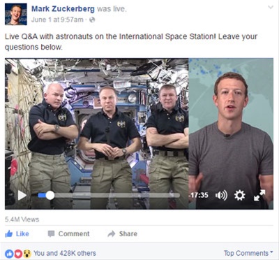 'Livechat' with astronauts through 'Facebook' | ​‘फेसबुक’द्वारे अंतराळवीरांशी ‘लाईव्हचॅट’
