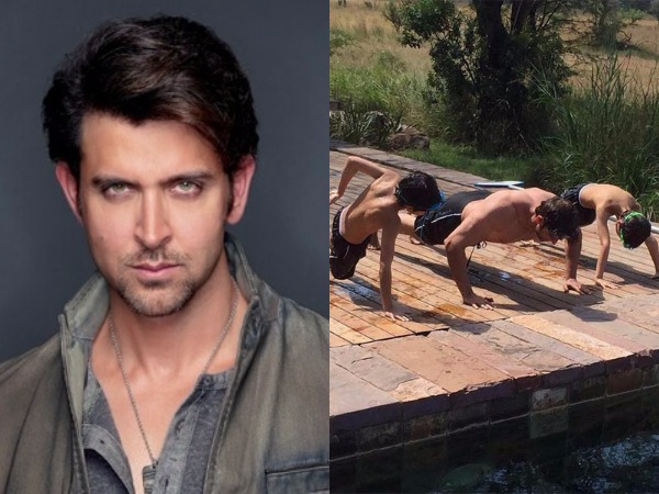 Hrithik brought up Push-Ups with both boys | हृतिकने दोन्ही मुलांसोबत लावले Push-Ups Hrithik brought up Push-Ups with both boys | हृतिकने दोन्ही मुलांसोबत लावले Push-Ups