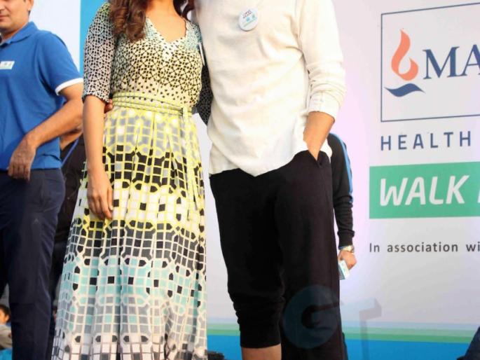 Akshay-Nimratka's 'Walk for Health' | अक्षय-निम्रतचा 'वॉक फॉर हेल्थ'