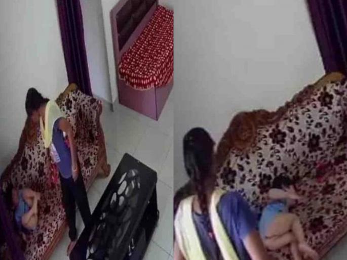 3-year-old boy beaten by a maid in Kanpur; Police Arrested | निर्दयतेचा कळस! ३ वर्षाच्या चिमुरड्याला मोलकरणीनं लाथाबुक्क्यांनी मारलं